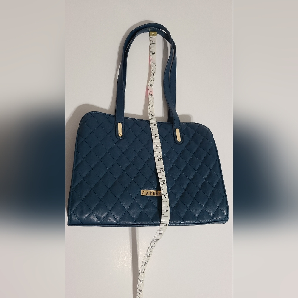 Caprese Blue Quilted Sling Long‎ Crossbody Purse Handbag - Picture 4 of 15